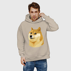 Толстовка оверсайз мужская Doge, цвет: миндальный — фото 2