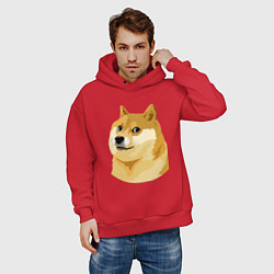 Толстовка оверсайз мужская Doge, цвет: красный — фото 2