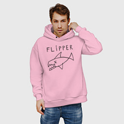 Толстовка оверсайз мужская Flipper, цвет: светло-розовый — фото 2