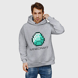 Толстовка оверсайз мужская Minecraft Diamond, цвет: меланж — фото 2