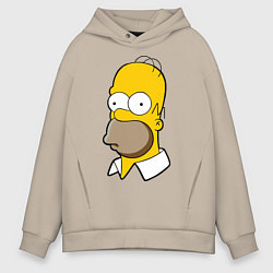 Толстовка оверсайз мужская Sad Homer, цвет: миндальный