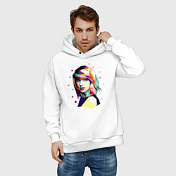 Толстовка оверсайз мужская Taylor Swift Art, цвет: белый — фото 2