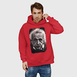 Толстовка оверсайз мужская Альберт Энштейн, цвет: красный — фото 2
