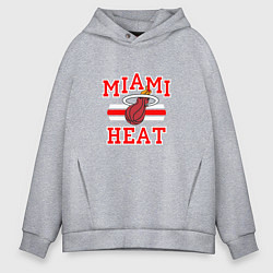Толстовка оверсайз мужская Miami Heat, цвет: меланж