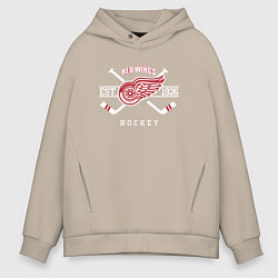 Толстовка оверсайз мужская Detroit Red Wings: Est.1926, цвет: миндальный