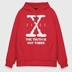 Толстовка оверсайз мужская X-Files: Truth is out there, цвет: красный