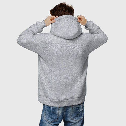 Мужское худи оверсайз Dont panic & Carry a Towel / Меланж – фото 4