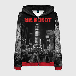 Толстовка 3D на молнии мужская Mr. Robot City, цвет: 3D-красный