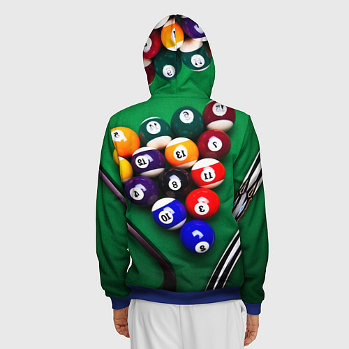 Мужская толстовка на молнии Бильярд / 3D-Синий – фото 4