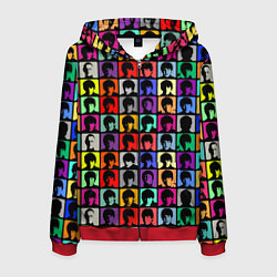 Толстовка 3D на молнии мужская The Beatles: pop-art, цвет: 3D-красный
