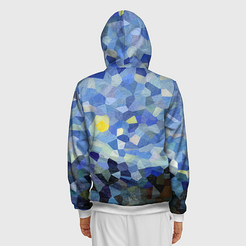 Мужская толстовка на молнии Звездная ночь / 3D-Белый – фото 4