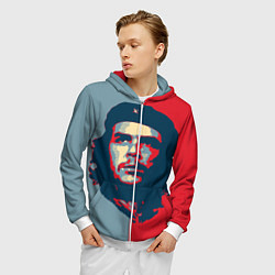 Толстовка 3D на молнии мужская Che Guevara, цвет: 3D-белый — фото 2