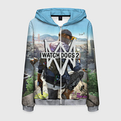 Толстовка 3D на молнии мужская Watch Dogs 2, цвет: 3D-меланж
