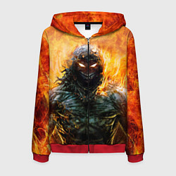 Толстовка 3D на молнии мужская Disturbed: Monster Flame, цвет: 3D-красный
