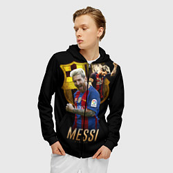 Толстовка 3D на молнии мужская Messi Star цвета 3D-черный — фото 2