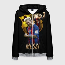 Толстовка 3D на молнии мужская Messi Star, цвет: 3D-меланж