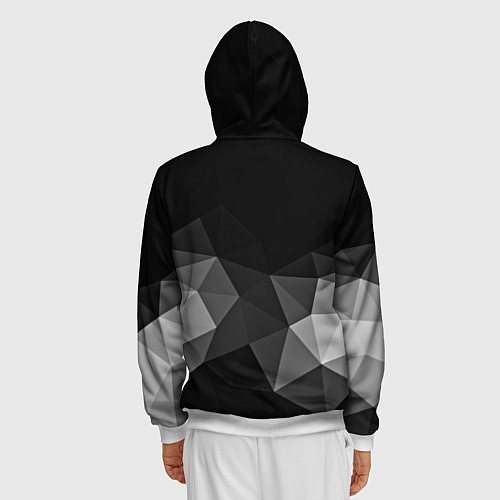 Мужская толстовка на молнии Abstract gray / 3D-Белый – фото 4