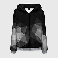 Толстовка 3D на молнии мужская Abstract gray, цвет: 3D-меланж