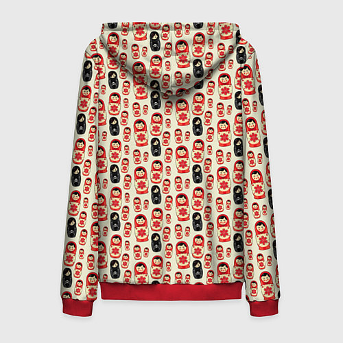 Мужская толстовка на молнии Матрешки и эмо / 3D-Красный – фото 2