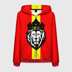 Толстовка 3D на молнии мужская One Lion King, цвет: 3D-красный