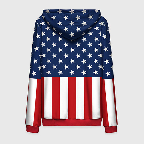 Мужская толстовка на молнии Флаг США / 3D-Красный – фото 2