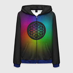 Толстовка 3D на молнии мужская Coldplay Colour, цвет: 3D-синий