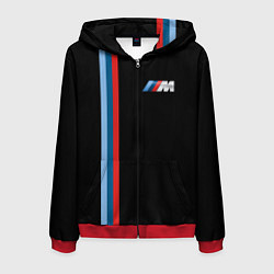 Толстовка 3D на молнии мужская BMW BLACK COLLECTION БМВ, цвет: 3D-красный