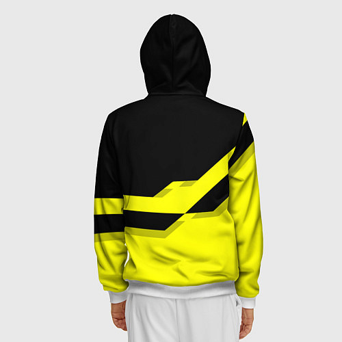 Мужская толстовка на молнии BVB FC: Yellow style / 3D-Белый – фото 4