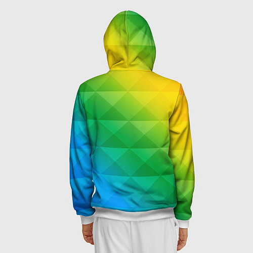 Мужская толстовка на молнии Colored wall / 3D-Белый – фото 4