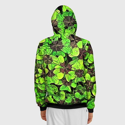 Мужская толстовка на молнии Clover pattern / 3D-Черный – фото 4