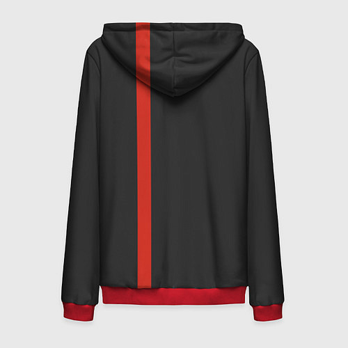 Мужская толстовка на молнии Bayern FC: Black 2018 / 3D-Красный – фото 2