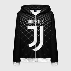 Толстовка 3D на молнии мужская FC Juventus: Black Lines, цвет: 3D-белый