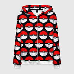 Мужская толстовка на молнии Pokeball Pattern
