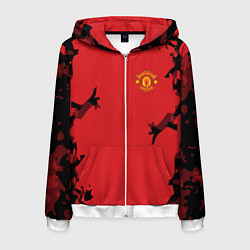 Толстовка 3D на молнии мужская FC Manchester United: Red Original, цвет: 3D-белый