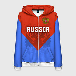 Мужская толстовка на молнии Russia Red & Blue