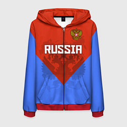 Мужская толстовка на молнии Russia Red & Blue