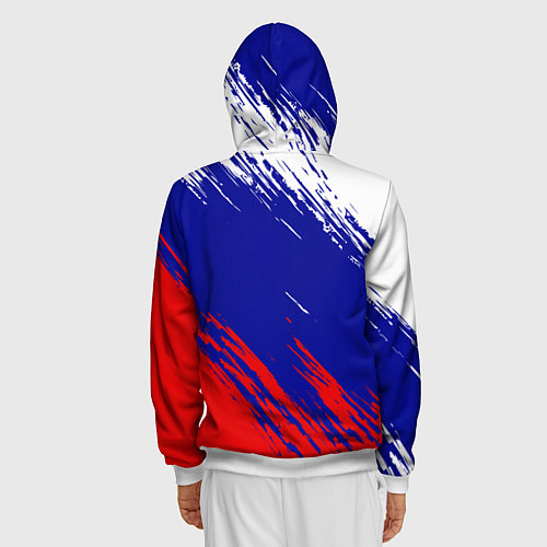 Мужская толстовка на молнии RUSSIA SPORT / 3D-Белый – фото 4