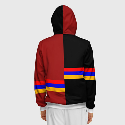 Мужская толстовка на молнии Armenia / 3D-Белый – фото 4