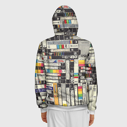 Мужская толстовка на молнии VHS-кассеты / 3D-Белый – фото 4