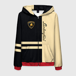 Толстовка 3D на молнии мужская Lamborghini Sport, цвет: 3D-красный