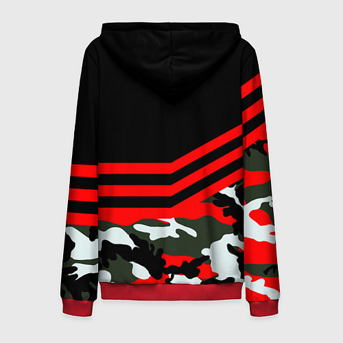 Мужская толстовка на молнии Полиция: Камуфляж / 3D-Красный – фото 2