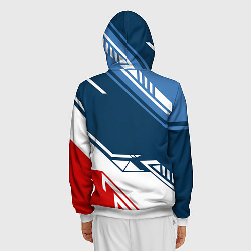 Мужская толстовка на молнии BMW SPORT / 3D-Белый – фото 4