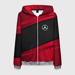 Толстовка 3D на молнии мужская Mercedes Benz: Red Sport, цвет: 3D-меланж