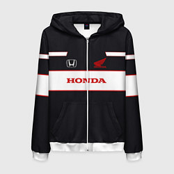 Толстовка 3D на молнии мужская Honda Sport, цвет: 3D-белый