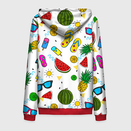 Мужская толстовка на молнии Летний стиль / 3D-Красный – фото 2