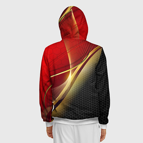 Мужская толстовка на молнии RUSSIA SPORT: Gold Collection / 3D-Белый – фото 4