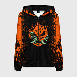 Толстовка 3D на молнии мужская Cyberpunk 2077: SAMURAI, цвет: 3D-черный