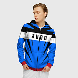 Толстовка 3D на молнии мужская Judo Fighter, цвет: 3D-красный — фото 2