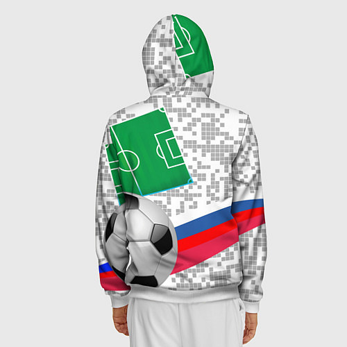 Мужская толстовка на молнии Русский футбол / 3D-Белый – фото 4