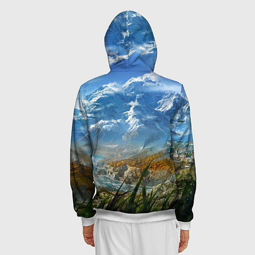 Мужская толстовка на молнии Far Cry 4: Ice Mountains / 3D-Белый – фото 4